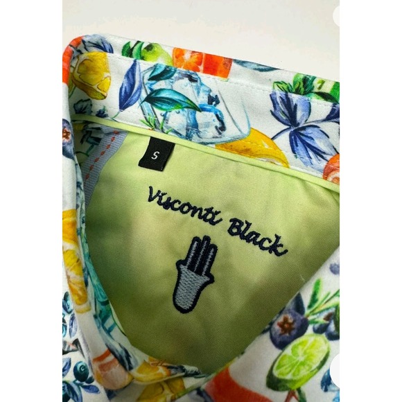 Luchiano Visconti Fruit Print Short-Sleeve Woven Men's Shirt, Size Small - Picture 4 of 6